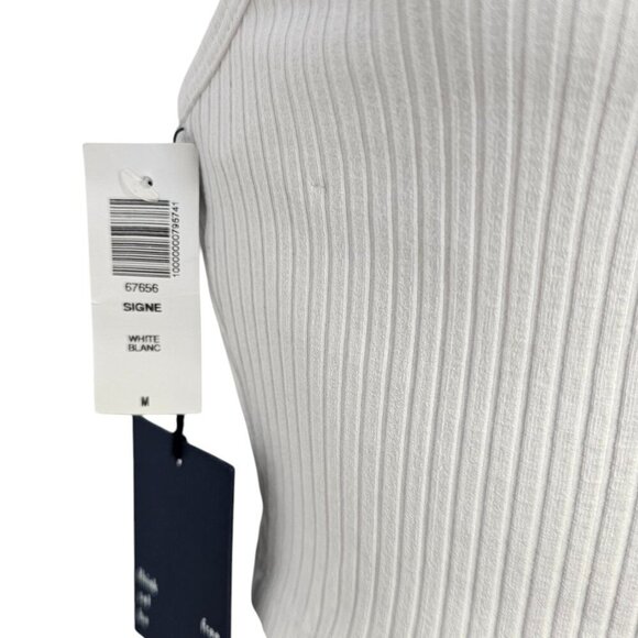 Aritzia Wilfred Free Signe Halter Top, Ribbed, White, Cropped, Size Medium - Picture 3 of 8